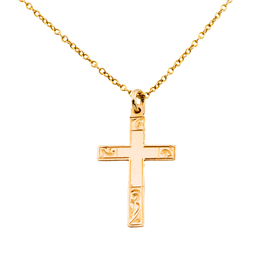 9ct gold 1.5g 16 inch Cross Pendant with chain